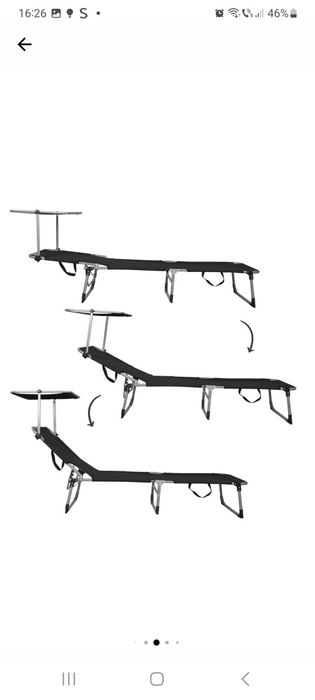 Sezlong pliabil cu parasolar