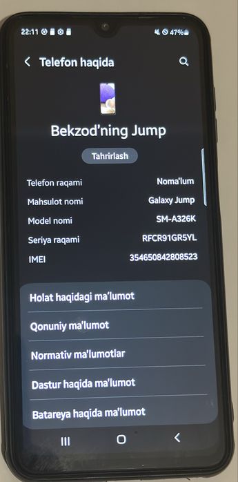 Samsung Galaxy Jump SM-A326K