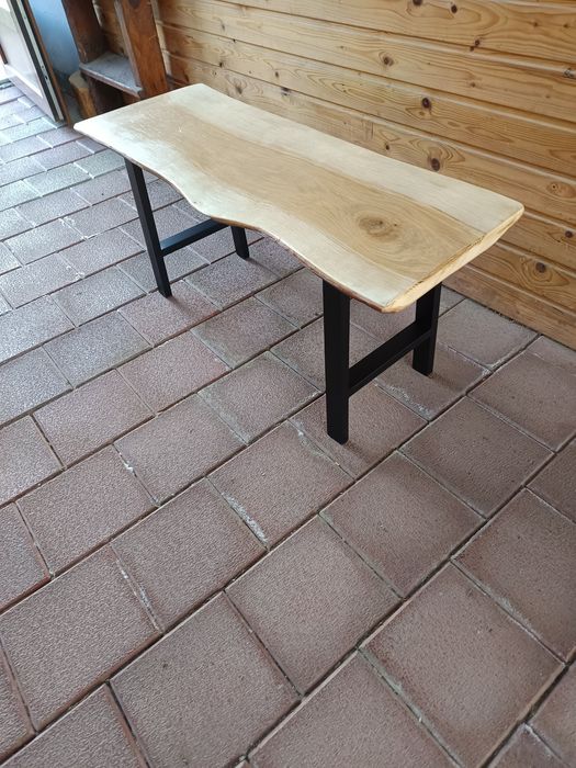 Masa cafea stejar picioare metalice