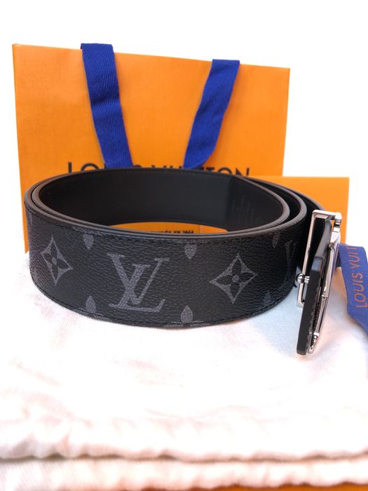 Curea 100% originala Louis Vuitton Monogram Eclipse Canvas reversibila
