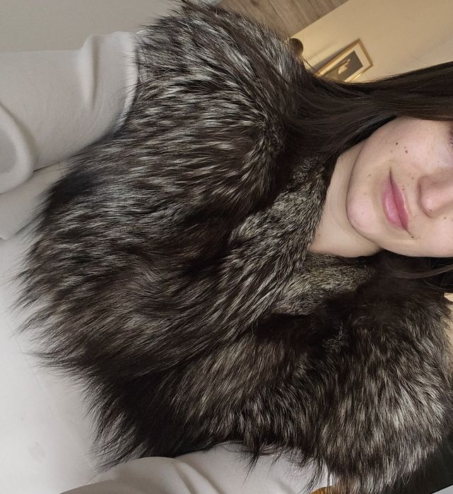 Guler blana naturala vulpe ecru negru