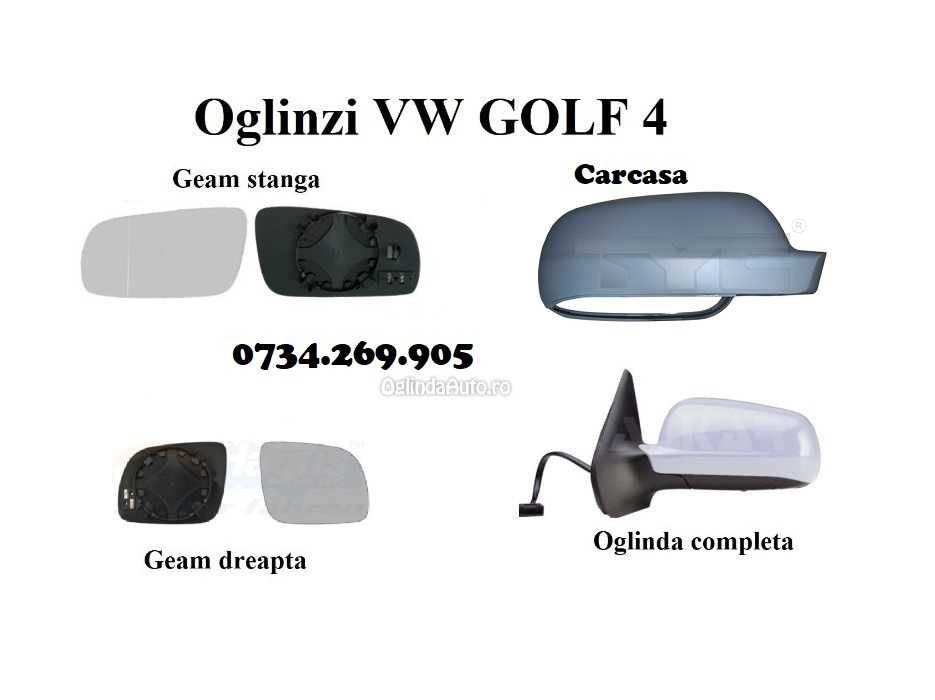 Oglinda VW Golf 4 IV geam sticla oglinzi stanga dreapta MONTAJ GRATUIT