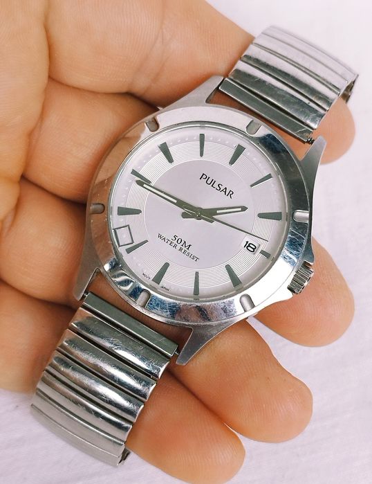Ceas barbatesc Pulsar By Seiko VX42 X361, cu dată, cuarț, din oțel.