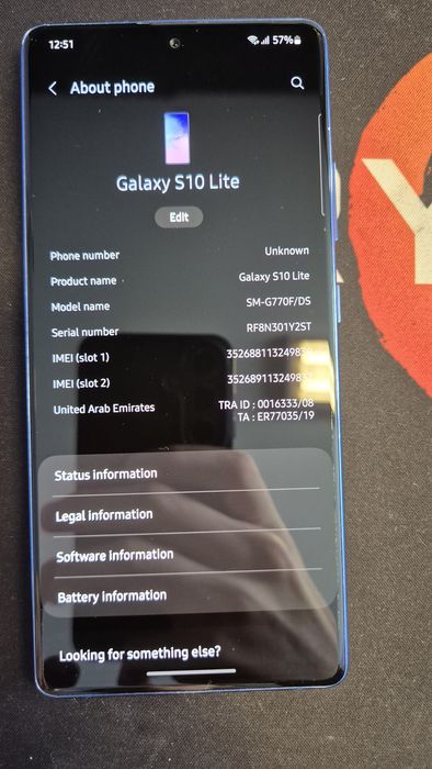 Samsung Galaxy S10 lite 128GB 8GB RAM