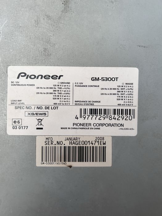 Усилвател  Pioneer GM 5300T двуканален автоусилвател