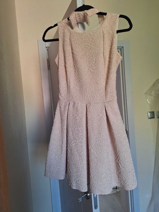 Рокля официална розова пудрена нова носено само 2 часа