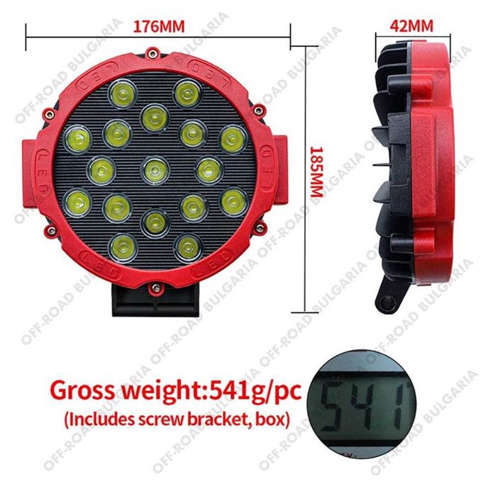 51W Диоден Фар за Джип Диоден прожектор за джипове, трактори, мотокари