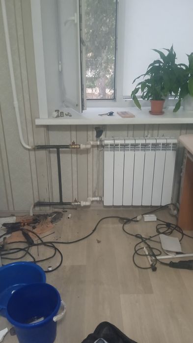 Установка батарей, сварочные работы