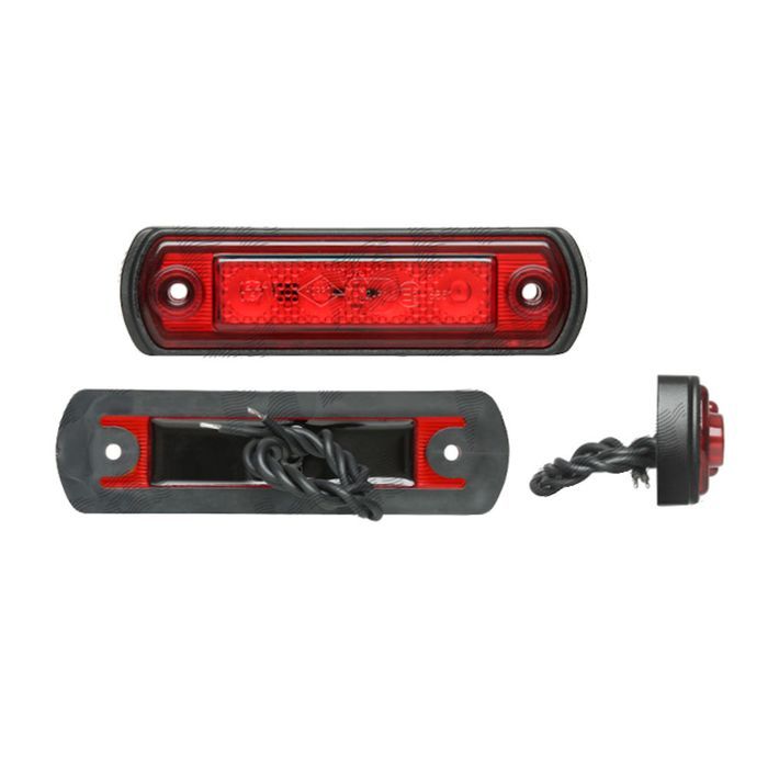 Lampa gabarit auto BestAutoVest 12/24V dreptunghiulara Rosie cu Leduri, 110x30x15mm, 1 buc