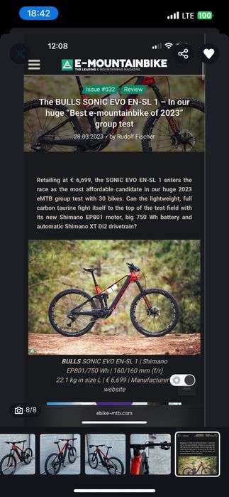 Bicicleta electrica Bulls , Ebike full suspension L