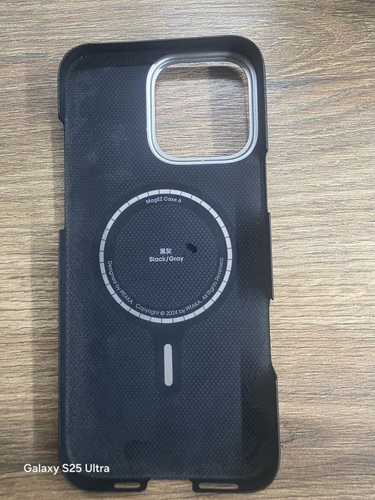 Magsafe Калъф за iPhone 16 Pro max  Pitaka Edge Case Black/Grey Twill, Черен