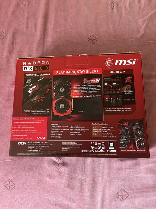 MSI Radeon RX 580 GAMING X 8GB GDDR5 | Full Box | Funcționează perfect | Negociabil