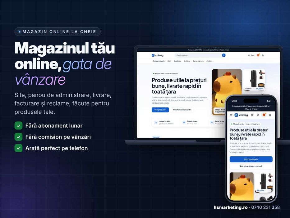 Magazin online la cheie – livrare, facturi SAGA, fără abonament