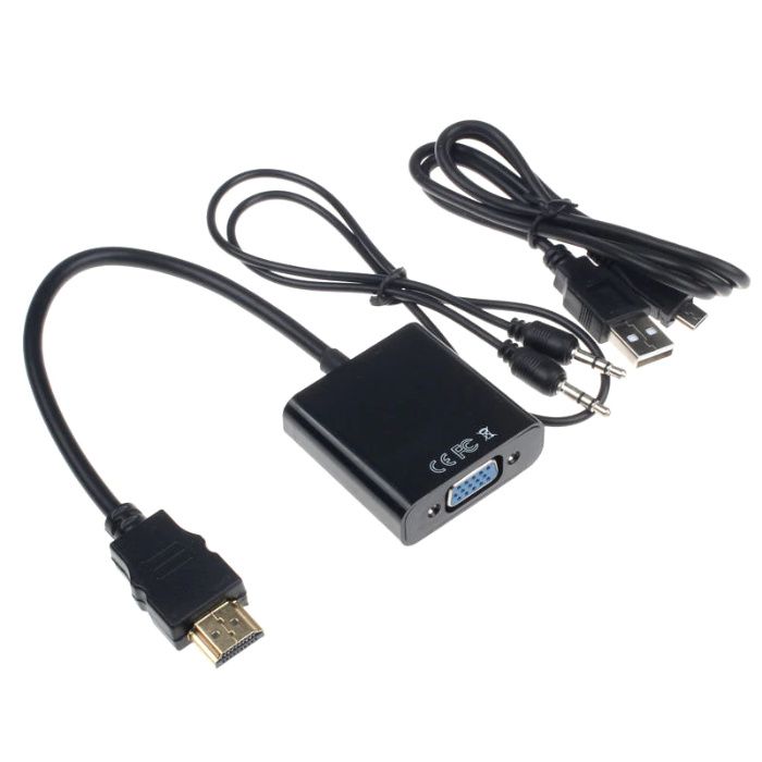 Конвертер DVI-VGA HDMI-VGA + audio + power.