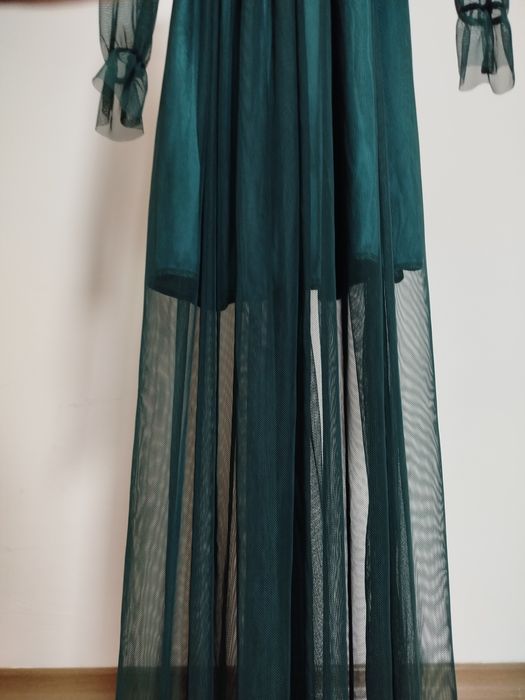 Тъмно зелена рокля L размер