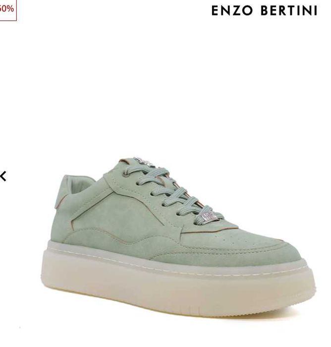 Sneakers femei Enzo Bertini Premium Collection verzi din piele nabuck