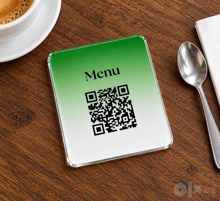 Акриловые QR-таблички Menu 70х80 мм, тираж 150 шт