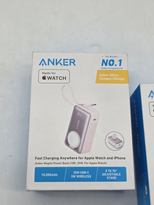 Acumulator extern Anker MagGo Apple Watch, 10000 mAh, Ultra-Slim, Qi2