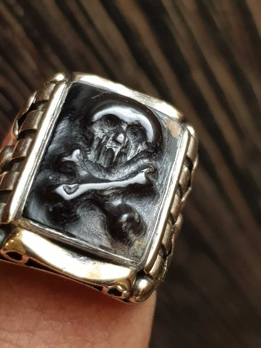 Inel vintage argint si aur ofiter german WWII