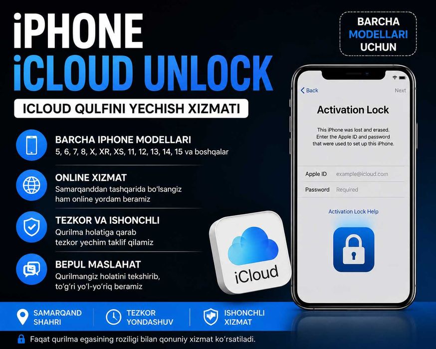 iPhone iCloud Unlock xizmati