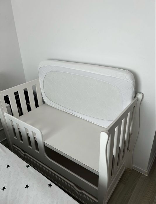 Patut bebe din lemn multifunctional Rigoletto + Saltea Cocos - MAMO-TATO