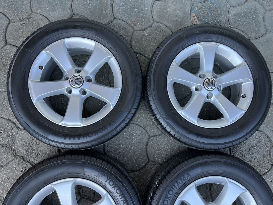 Jante aliaj 5x112mm, anvelope vara 215/60 R16, VW Passat, Sharan, Tiguan, Skoda Yeti