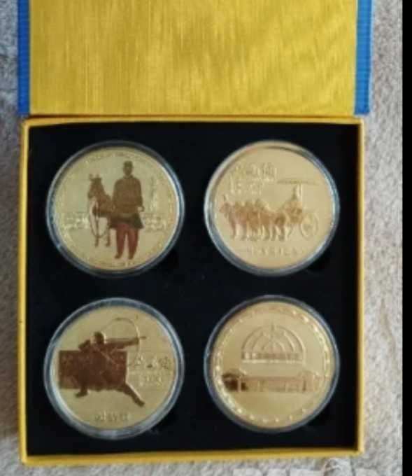 1 oz сребърно кюлче Лунар Коня,Китайски монети,Значки с знамена САЩ-РУ