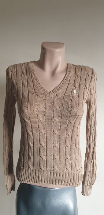 POLO Ralph Lauren Cable Pima Cotton  V - Neck XS НОВО ОРИГИНАЛ Пуловер