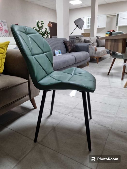 Трапезен стол Мелина PU зелен