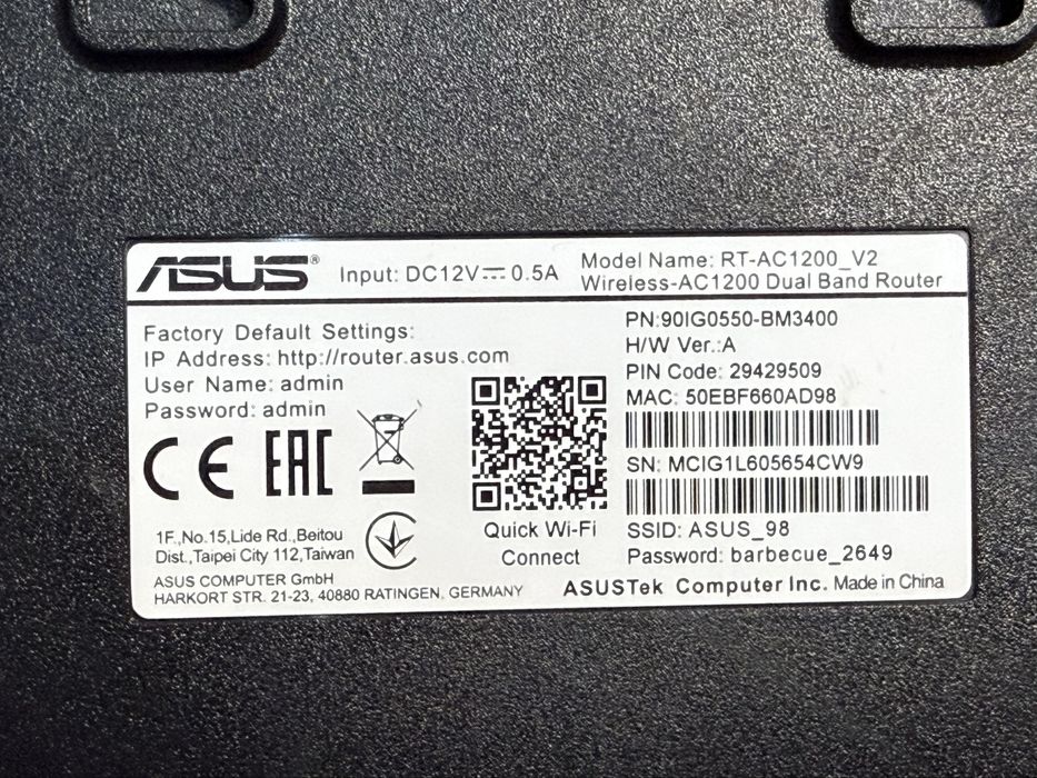 Vand Router WIFI Asus AC1200 Dual Band