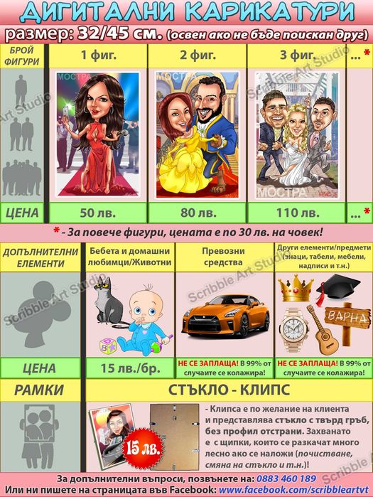 Дигитални Карикатури/Шаржове по поръчка! No AI !!!