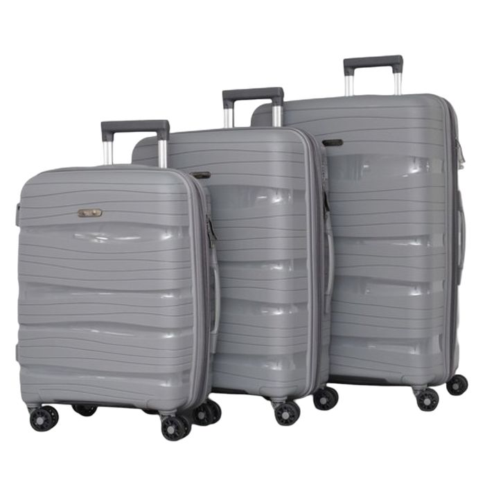 пътнически куфар комплект 3бр Полипропилен удароустойчив 4 колела 360°