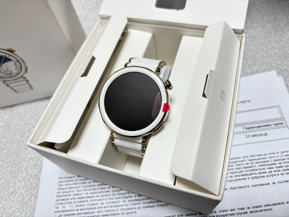 НОВ!!! Смарт часовник Huawei Watch GT5 Pro,1.32'',42 mm, Ceramic White