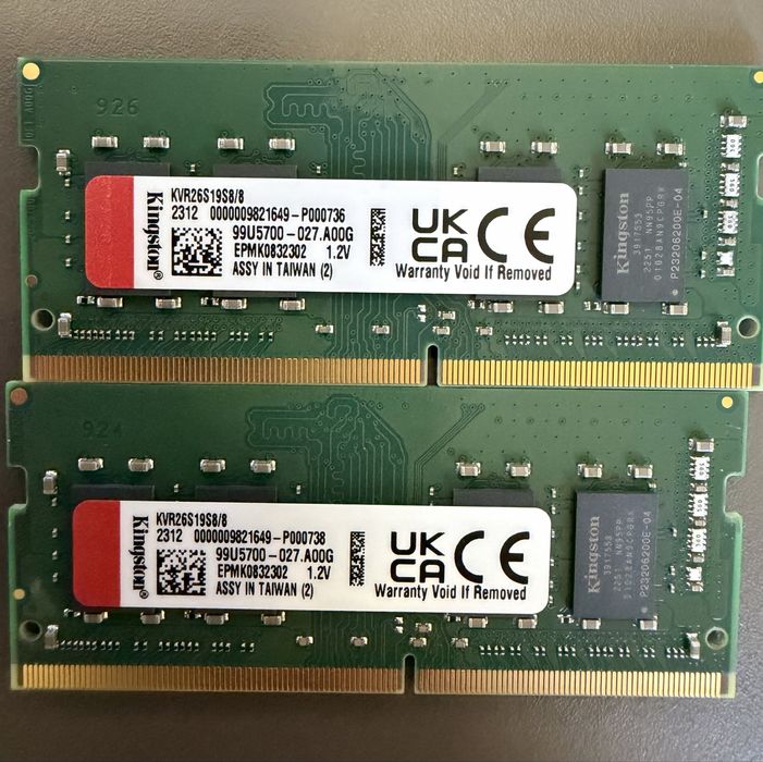 Kit memorii ram laptop - 16 GB DDR4 Kingston KVR26S19S8/8, 2666 MHz (2 buc. 8 GB)
