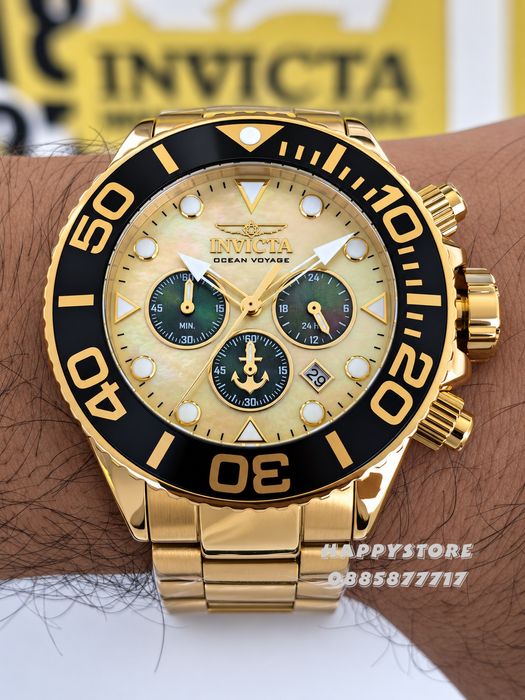 INVICTA Ocean Voyage Gold 52 mm, Инвикта нов мъжки часовник