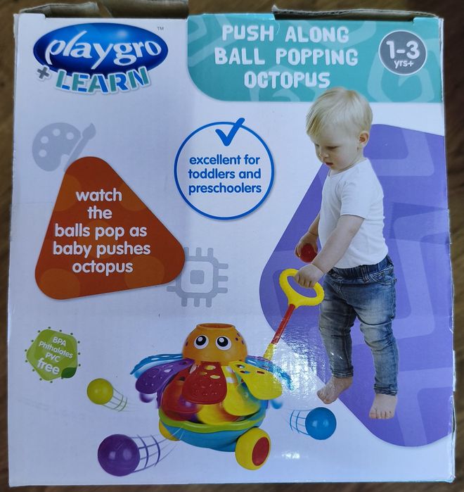 Активна играчка за бутане с топчета Playgro + Learn