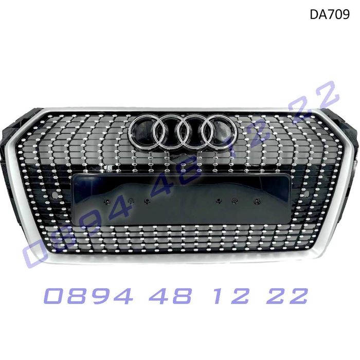Предна решетка Audi A4 B9 16-19 Диамант Хром сив грил ауди броня