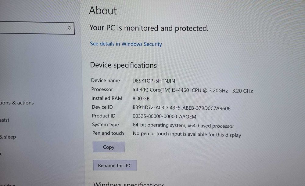 Vand Unitate Lenovo I5
