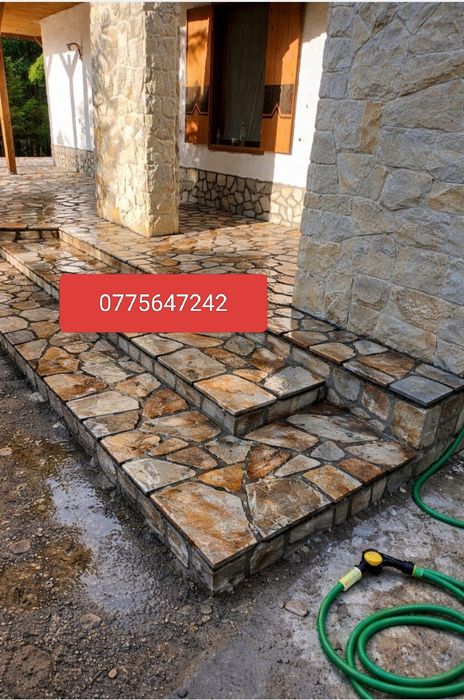 Piatra naturala de munte si montaj