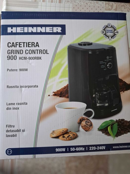 Cafetiera Heinner Grind Control HCM-900RBK, 900W