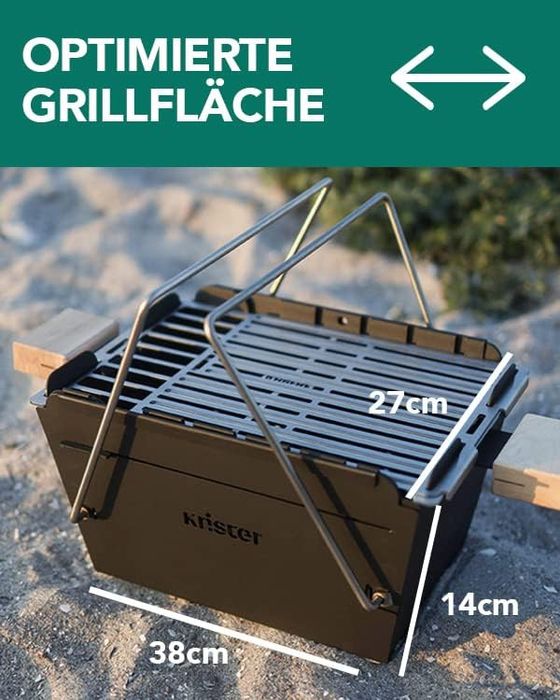 Скара на дървени въглища Knister Grill Original, идеална за къмпинг