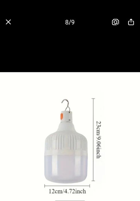 Лед лампа 5v волта 4800mAh батерия 300w мощност . За къмпинг риболов .