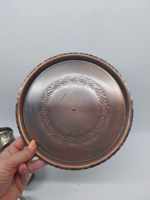 Сервиз от мед, Поднос, Джезве и две чаши за кафе