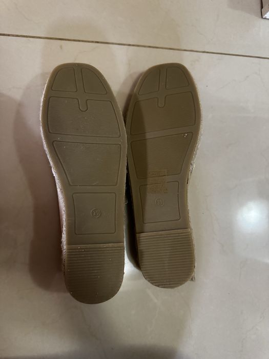 Mocasini / Espadrile bej piele intoarsa subtire