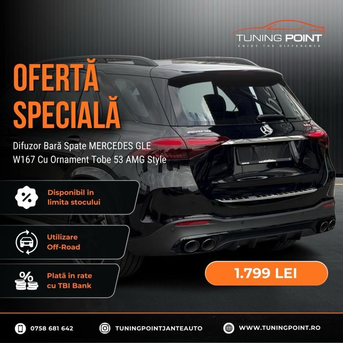 Difuzor Bara Spate MERCEDES W167 Cu Ornament Tobe AMG 2020+