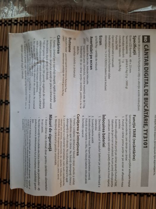 Cantar bucatarie digital