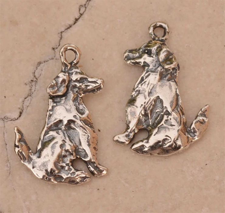 Сребърен медальон 925 куче – талисман за вярност и обич, арт бижу.