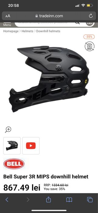 Casca bicicleta full face downhill Bell Super 3R MIPS