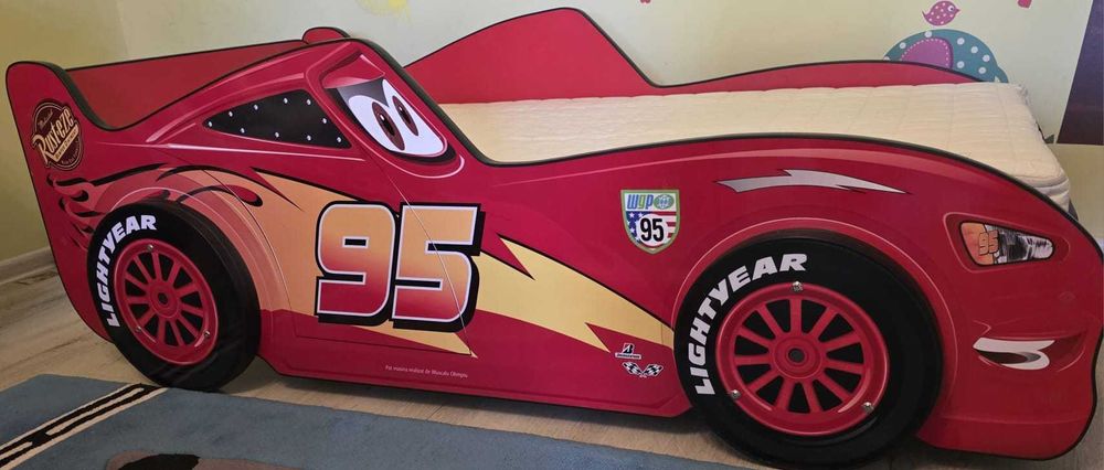 Pătuț pentru copil 2-8 ani din gama Fulger McQueen SI COCOMAT HAND MADE !!!