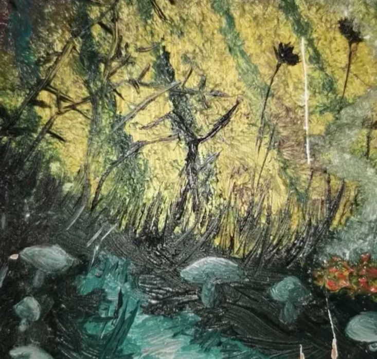 Tablou original ulei pe lemn, gothica Autumna